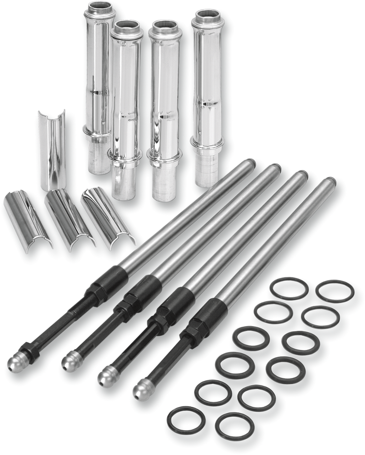 S&amp;S CYCLE Quickee Pushrod Kit with Chrome Covers - Twin Cam 106-6051