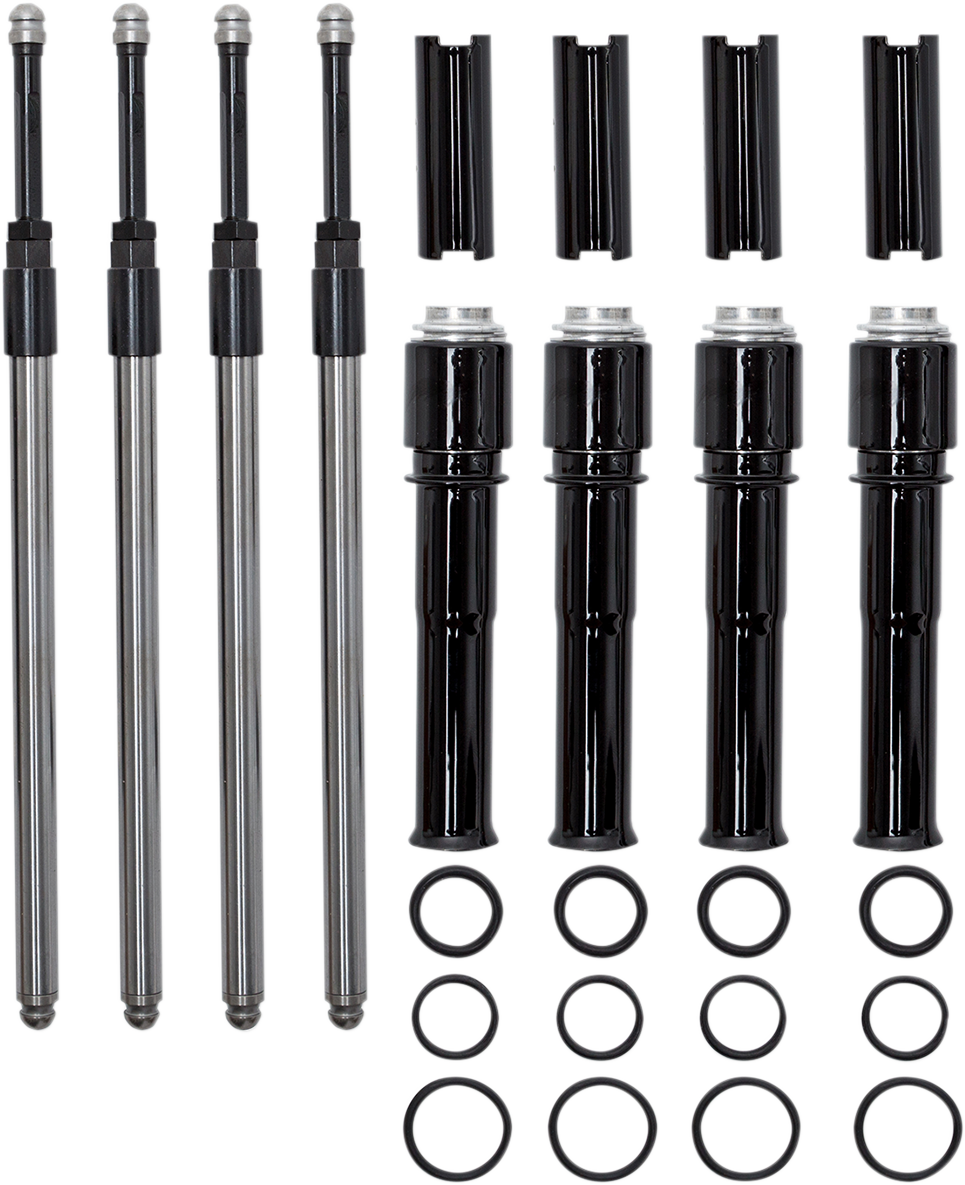S&amp;S CYCLE Quickee Pushrod Kit with Gloss Black Covers - M8 930-0137