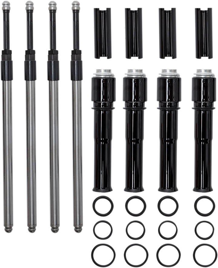 S&amp;S CYCLE Quickee Pushrod Kit with Gloss Black Covers - M8 930-0137