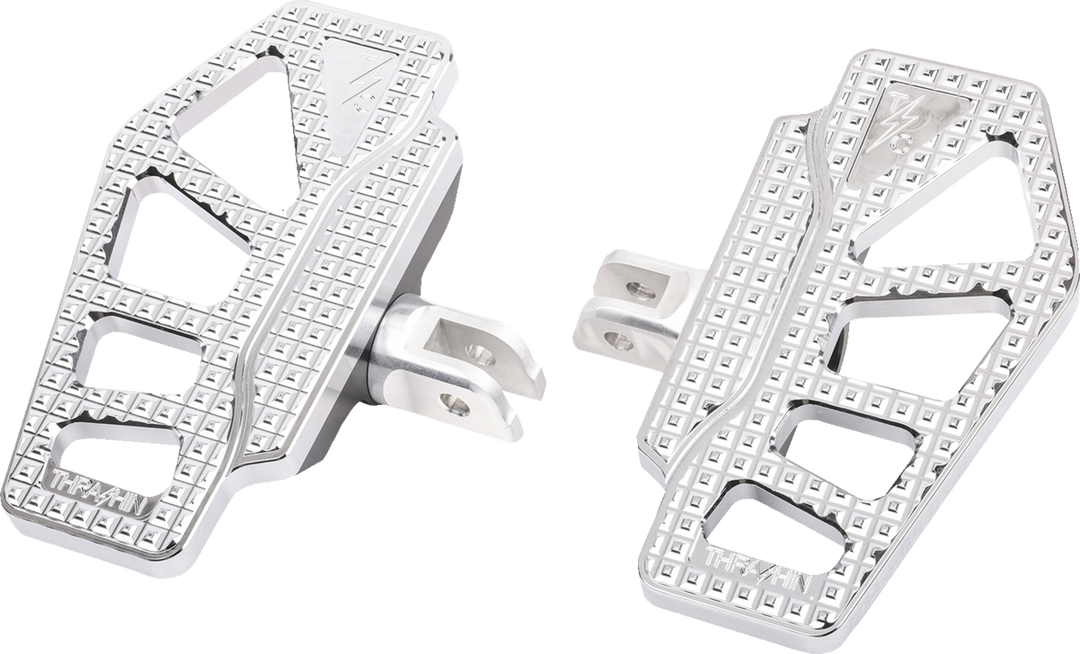 THRASHIN SUPPLY CO. Apex Mini Floorboards - Driver - Chrome TSC-2217-3-SF
