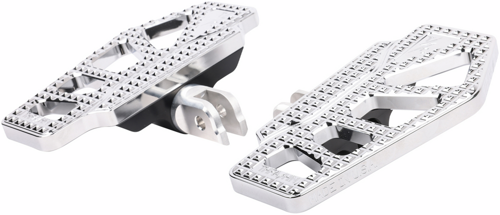 THRASHIN SUPPLY CO. Apex Mini Floorboards - Driver - Chrome TSC-2217-3-SF