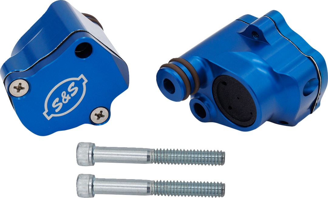 S&S CYCLE Billet Head Breather Kit - Anodized Blue - M8 900-1186