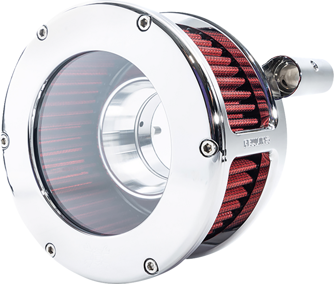 FEULING PARTS BA Air Cleaner Kit - Chrome/Clear with Red Filter - Twin Cam 5448