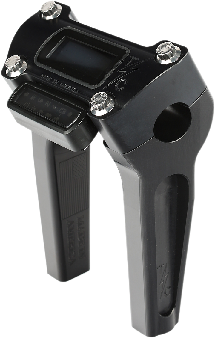 THRASHIN SUPPLY CO. Handlebar Risers - Straight - 6" - Gauge Cutout - Black TSC-6025-1