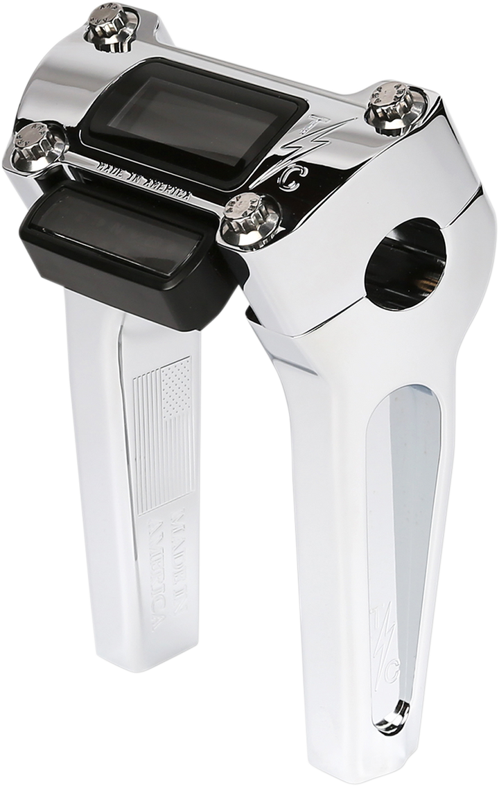 THRASHIN SUPPLY CO. Handlebar Risers - Straight - 6" - Gauge Cutout - Chrome TSC-6025-3