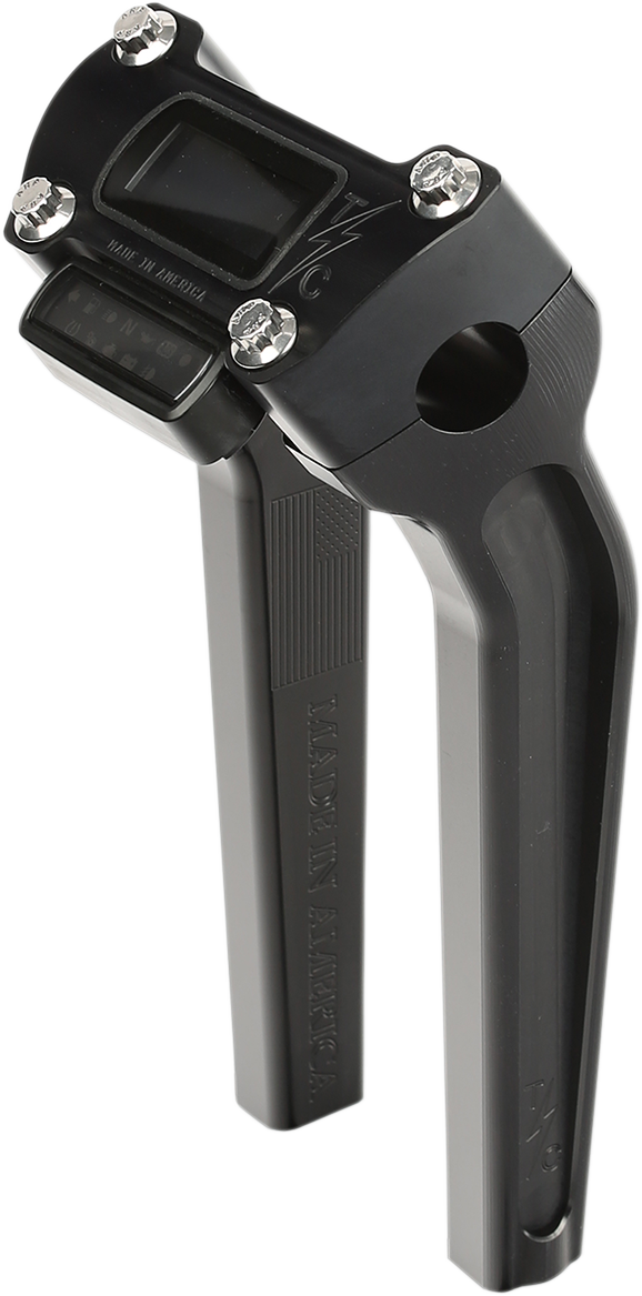 THRASHIN SUPPLY CO. Handlebar Risers - Pull Back - 9-1/2" - Gauge Cutout - Black TSC-9500-1