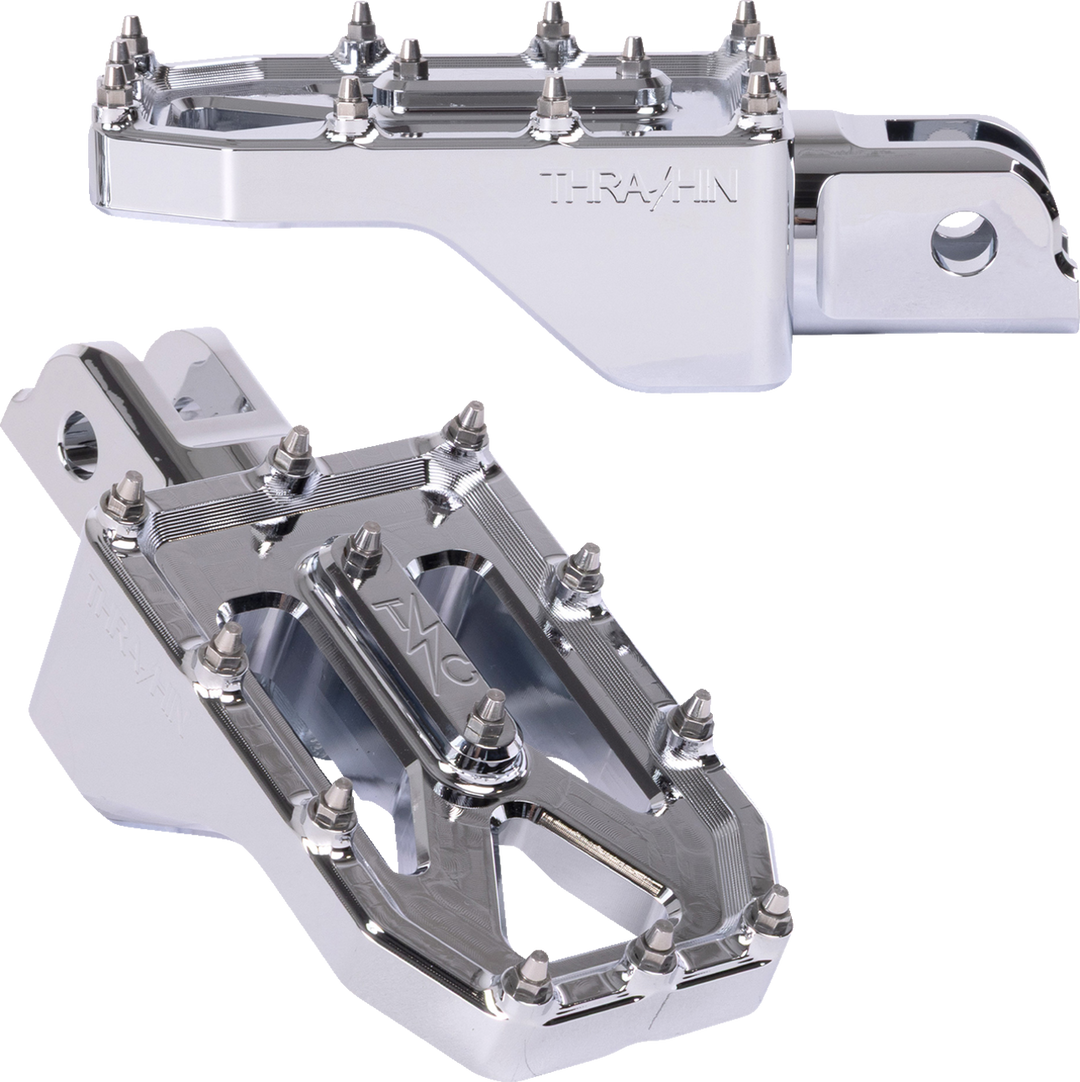 THRASHIN SUPPLY CO. Aggressor Foot Pegs - Front - Chrome - FL/FX &