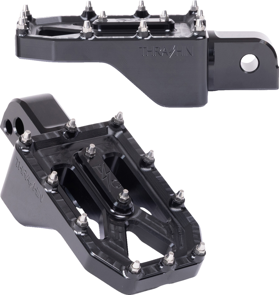 THRASHIN SUPPLY CO. Aggressor Foot Pegs - Rear - Black - FL/FX &