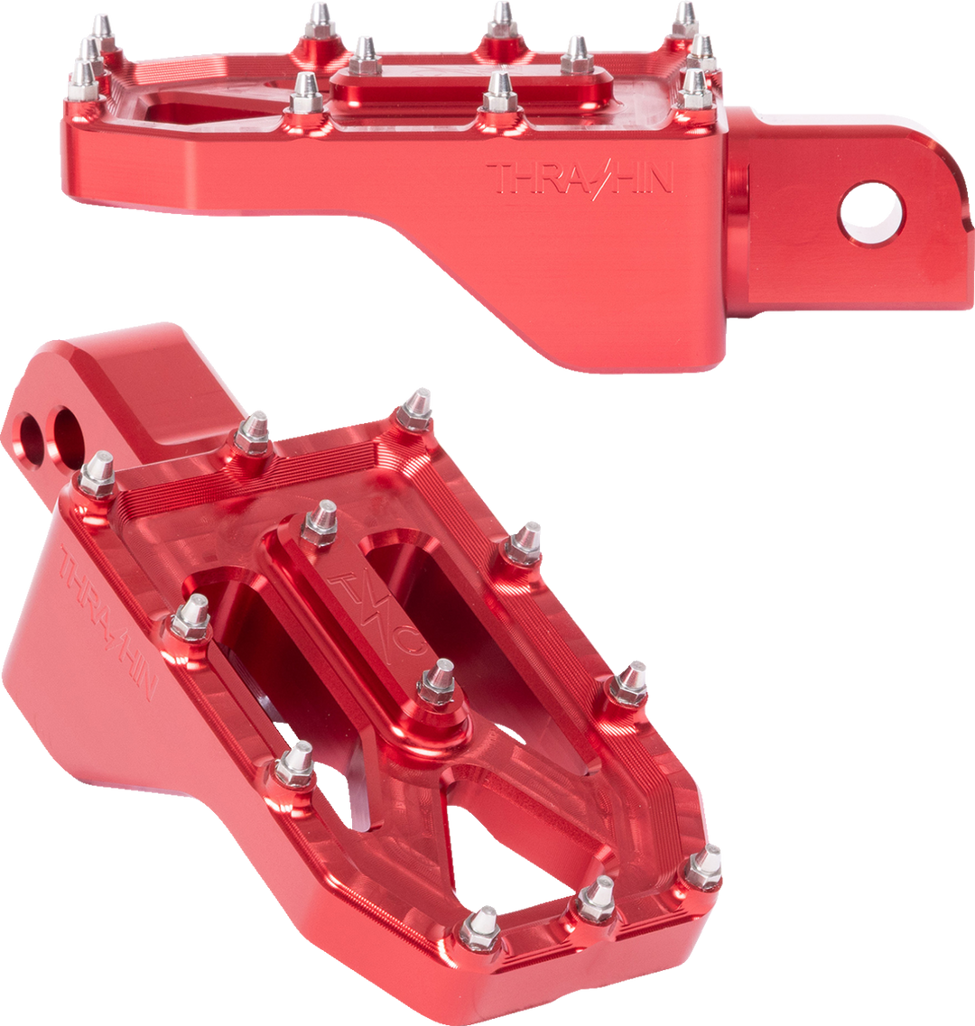 THRASHIN SUPPLY CO. Aggressor Foot Pegs - Rear - Red - FL/FX &