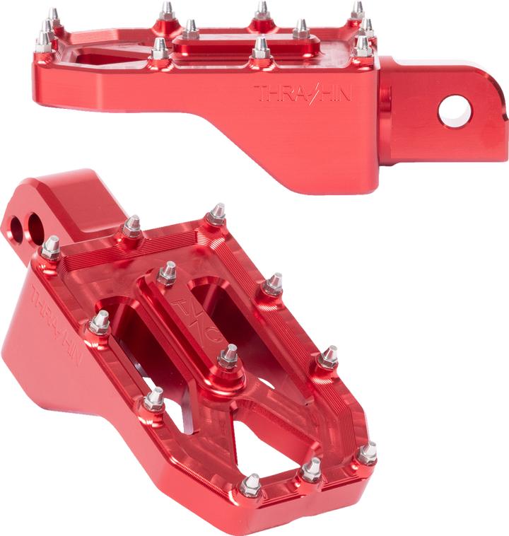 THRASHIN SUPPLY CO. Aggressor Foot Pegs - Rear - Red - FL/FX &