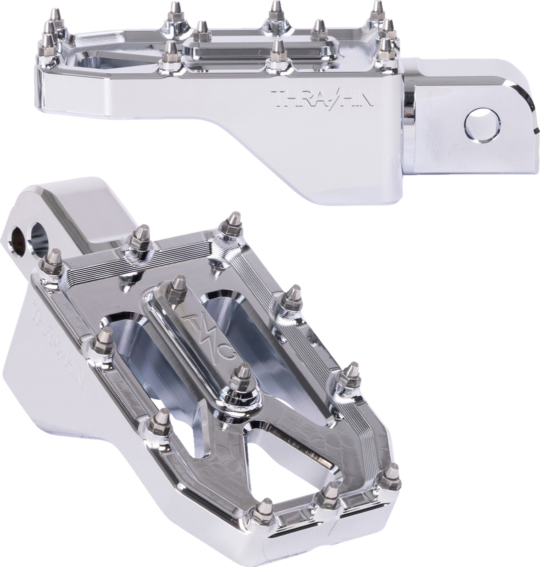 THRASHIN SUPPLY CO. Aggressor Foot Pegs - Rear - Chrome - FL/FX &