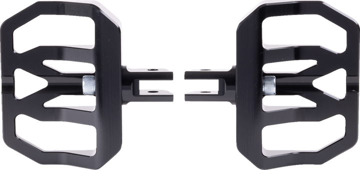 THRASHIN SUPPLY CO. Mini Aggressor Floorboards - Black - Front TSC-2031-1-SF