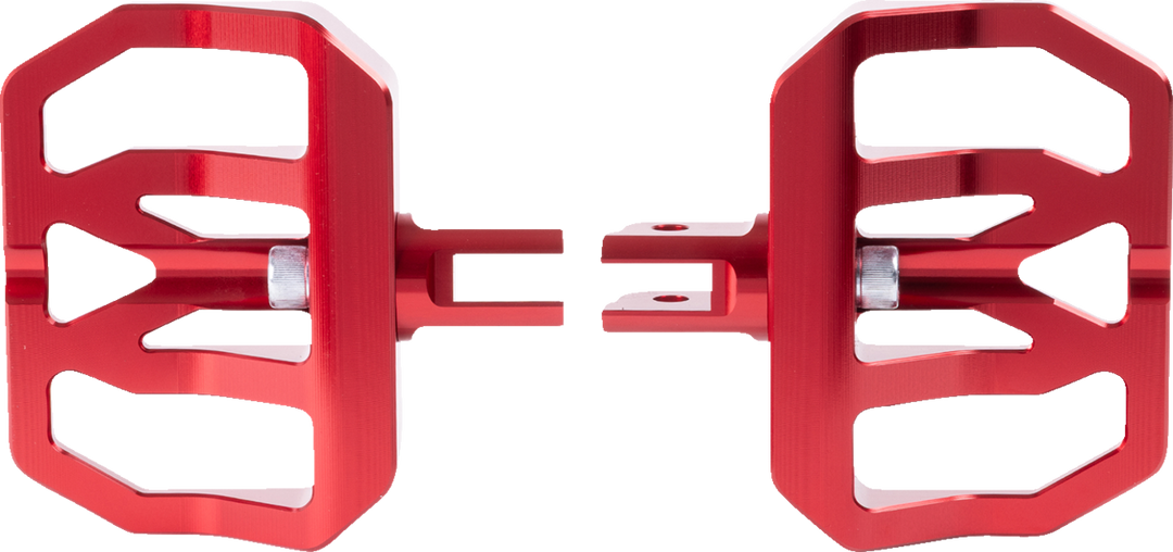 THRASHIN SUPPLY CO. Mini Aggressor Floorboards - Red - Front TSC-2031-2-SF