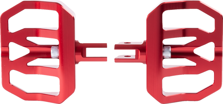 THRASHIN SUPPLY CO. Mini Aggressor Floorboards - Red - Front TSC-2031-2-SF