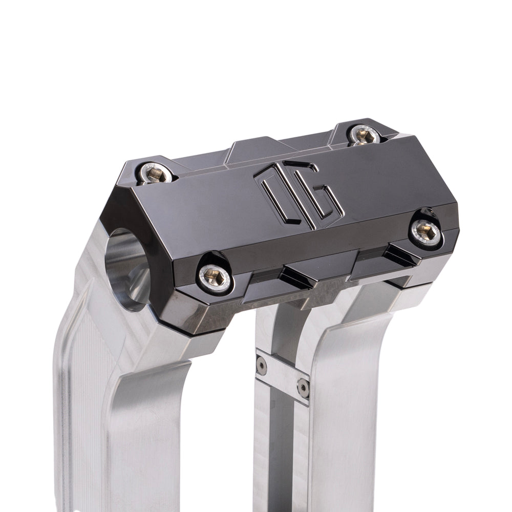 OG Aluminum 10.5 inch Straight Risers with Black Chrome Standard Top Clamp