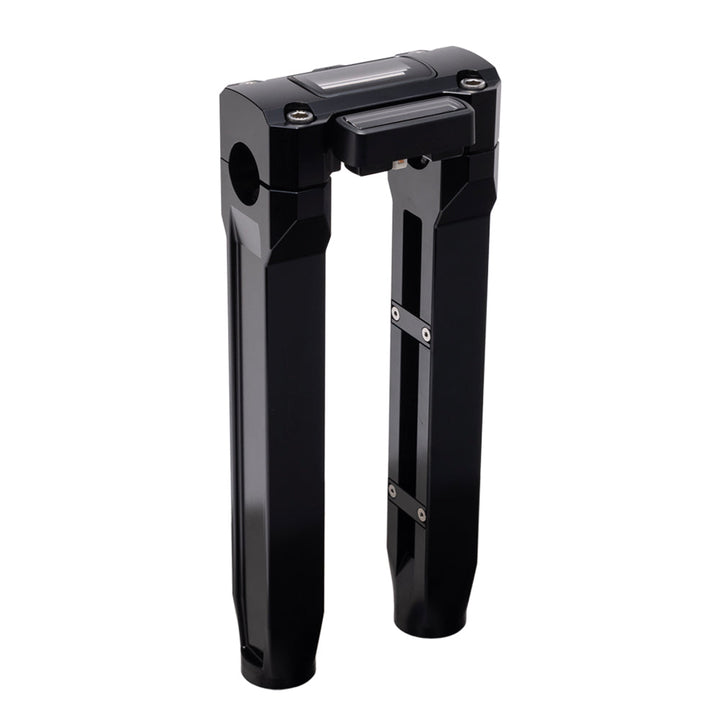 OG Black 10.5 inch Straight Risers with Black Digital Gauge Cut Out Top Clamp