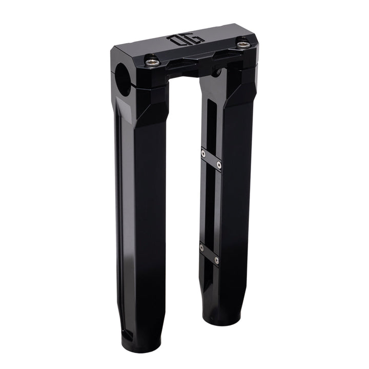 OG Black 10.5 inch Straight Risers with Black Standard Top Clamp