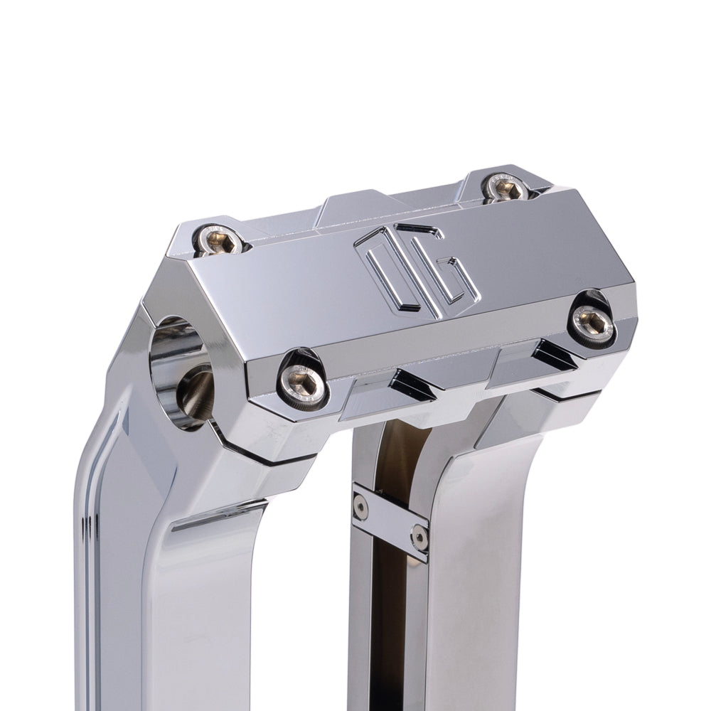 OG Chrome 10.5 inch Straight Risers with Chrome Standard Top Clamp