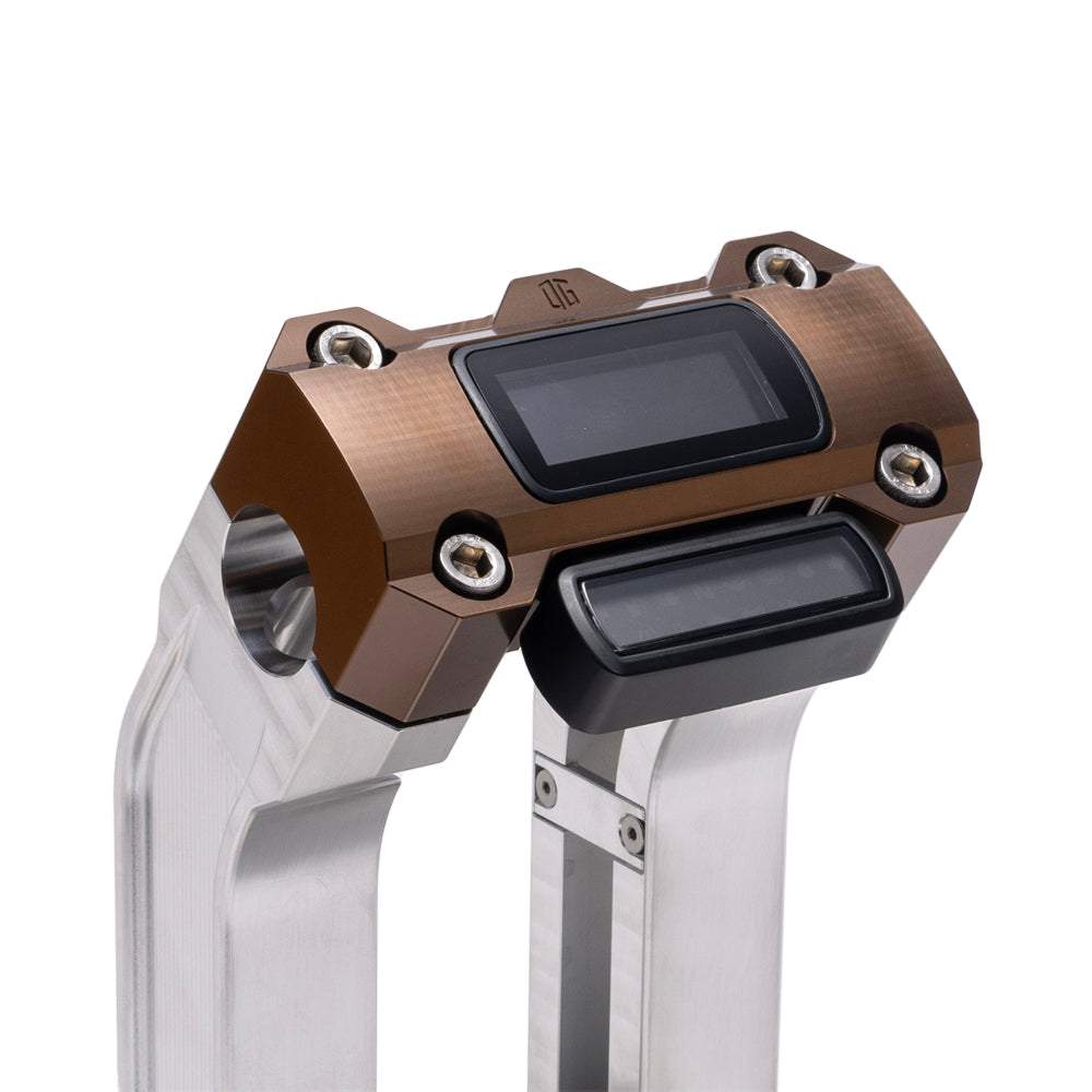 OG Aluminum 2 inch Straight Risers with Bronze Digital Gauge Cut Out Top Clamp