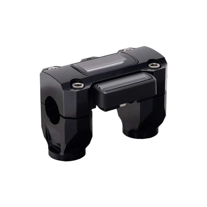 OG Black 2 inch Straight Risers with Black Digital Gauge Cut Out Top Clamp
