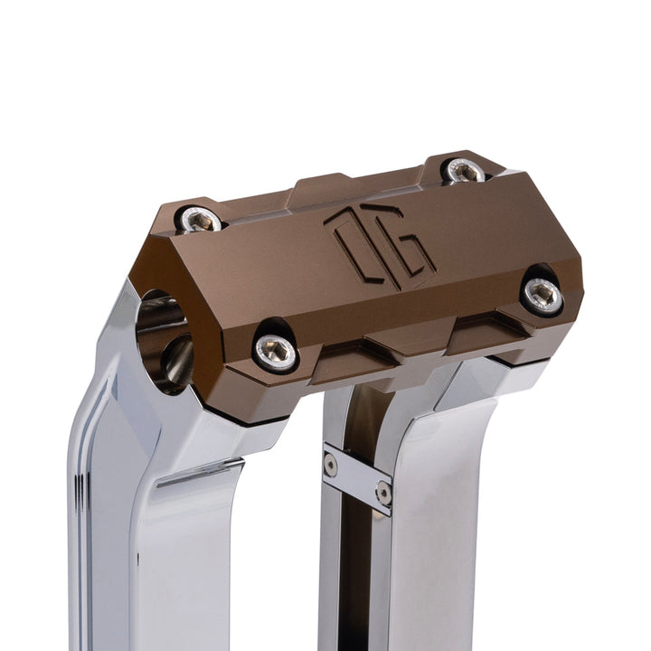 OG Chrome 2 inch Pull Straight Risers with Bronze Standard Top Clamp