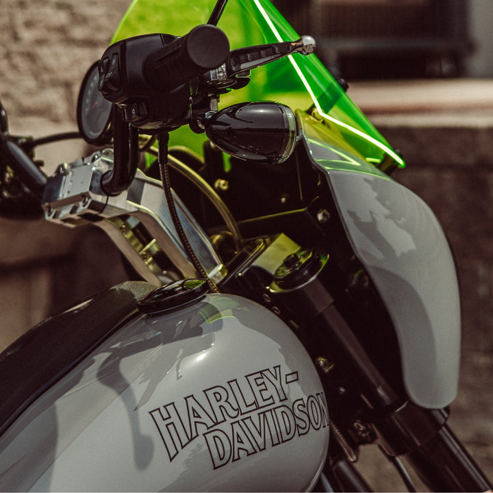 2020-Up Softail Lowrider S &amp; ST Black Drop 1" Triple Trees kit installed on a 2025 Softail Low Rider S FXLRS