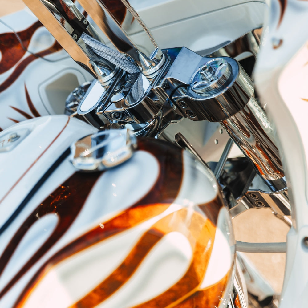 2020-Up Softail Lowrider S &amp; ST Black Drop 1" Triple Trees kit installed on a 2024 Softail Low Rider ST FXLRST