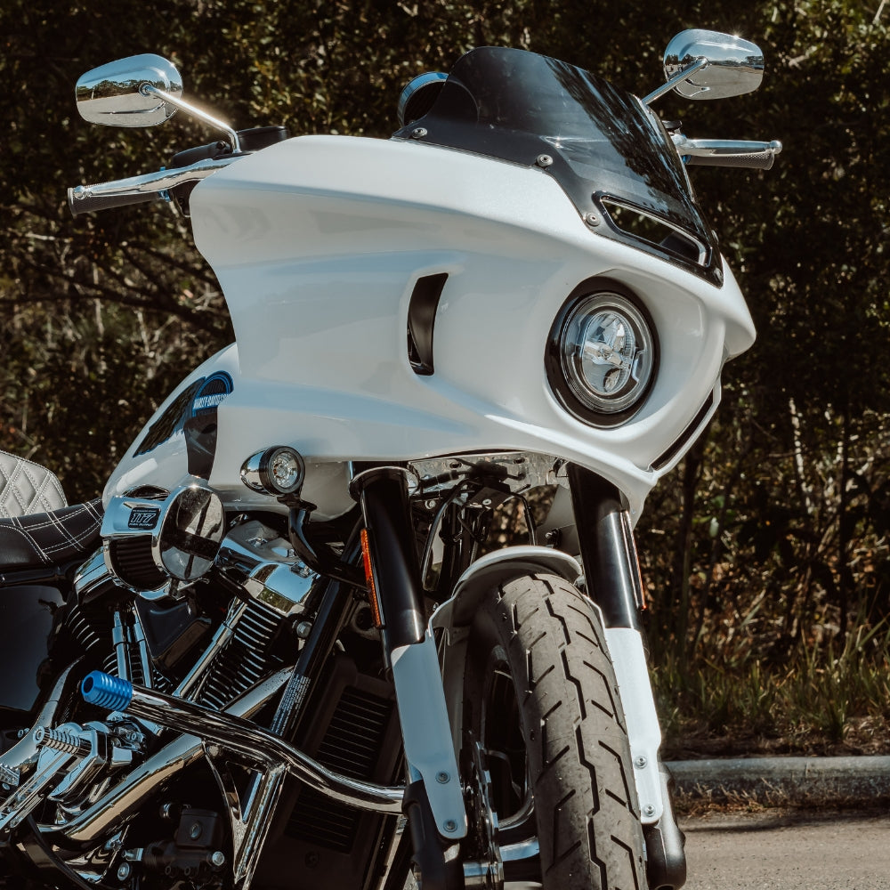 OG 2020-Up Softail Lowrider S &amp; ST Lower Triple Tree kit installed on a 2024 Softail Low Rider ST FXLRST