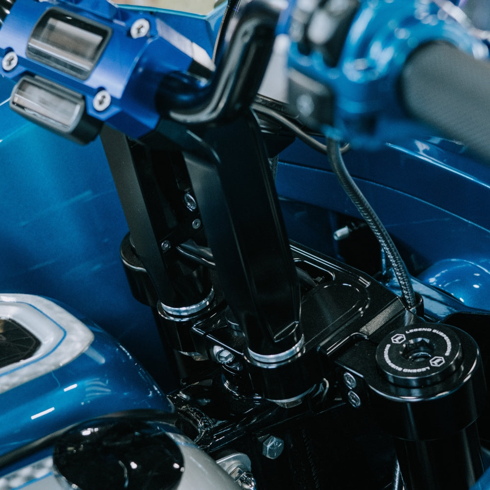 OG 2020-Up Softail Lowrider S &amp; ST Top Triple Tree installed on a 2024 Softail Low Rider ST FXLRST