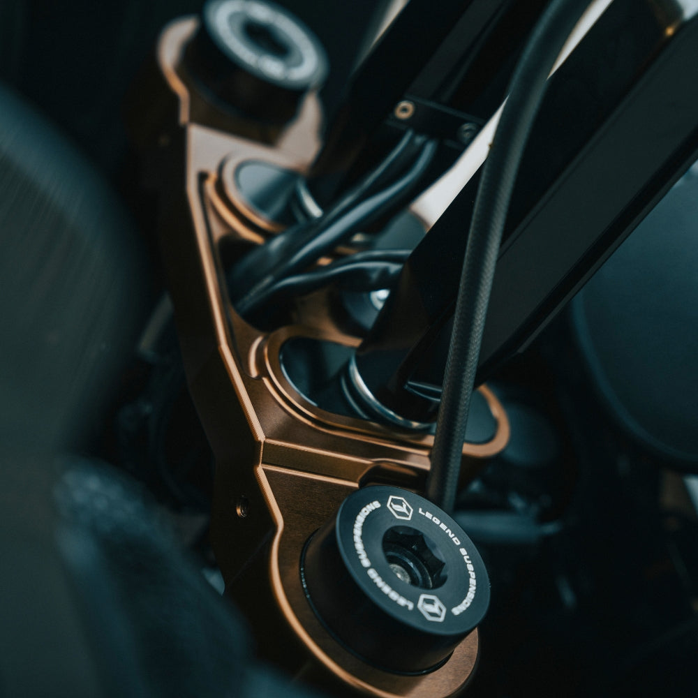 OG 2020-Up Softail Lowrider S &amp; ST Top Triple Tree installed on a 2023 Softail Low Rider ST FXLRST