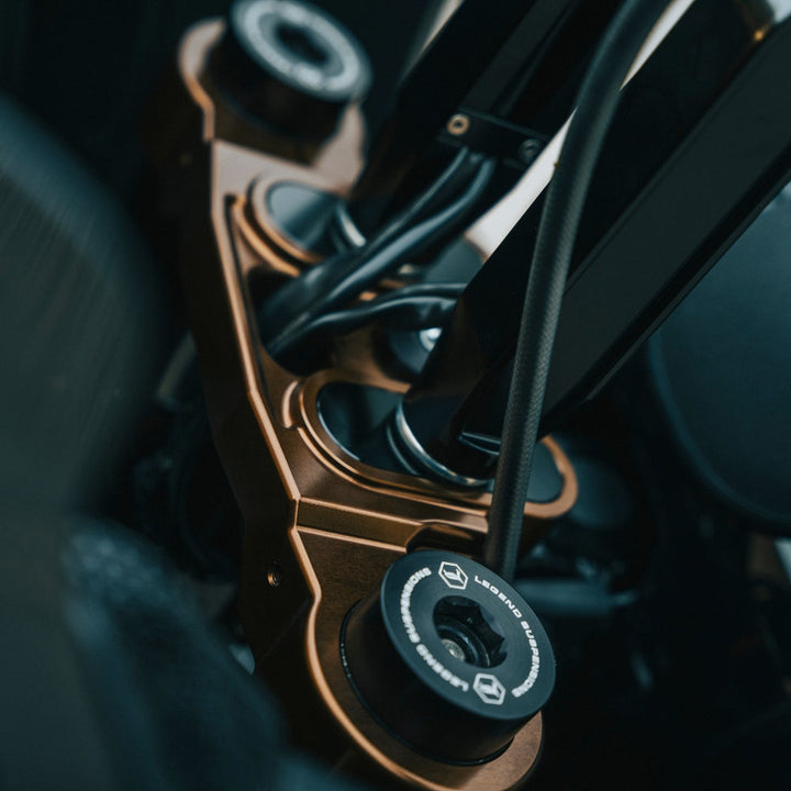 OG 2020-Up Softail Lowrider S &amp; ST Top Triple Tree installed on a 2023 Softail Low Rider ST FXLRST