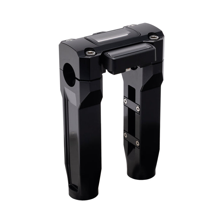 OG Black 6.5 inch Straight Risers with Black Digital Gauge Cut Out Top Clamp