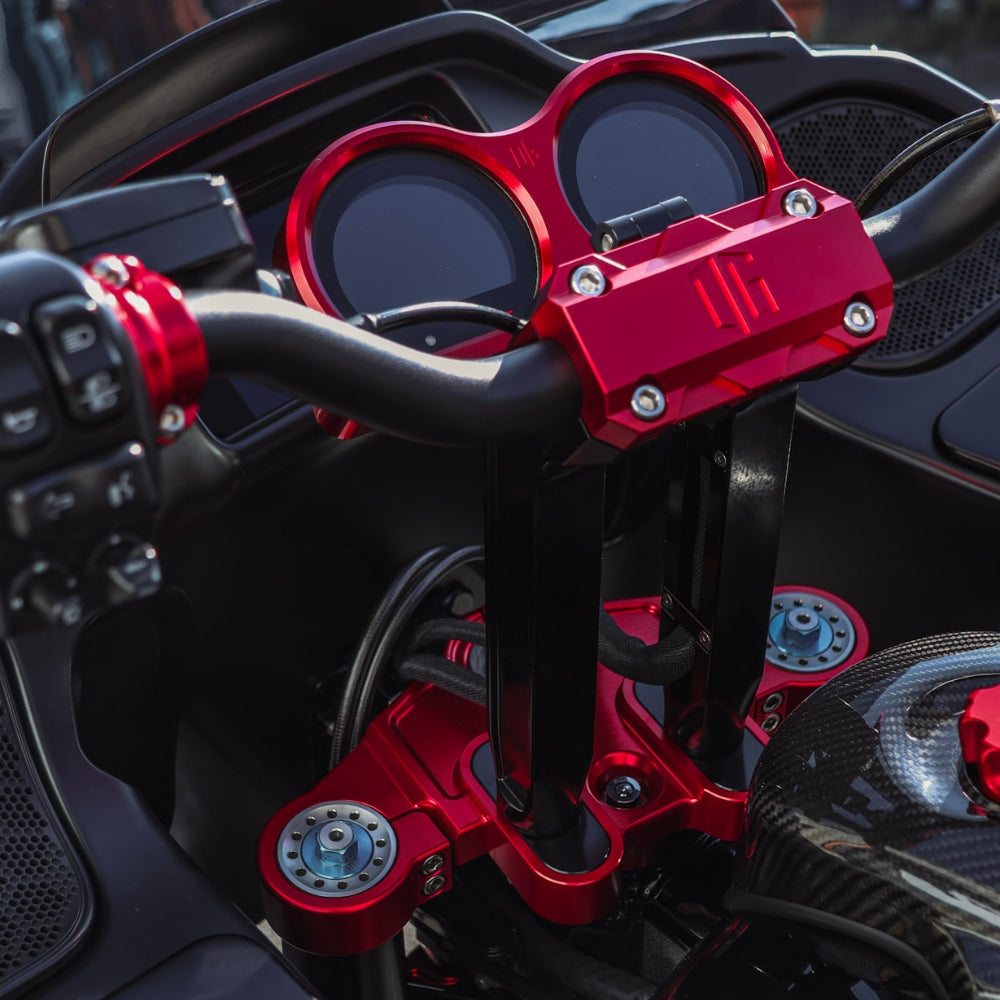 OG 8.5" Pull Back Risers installed on a Road Glide Black FLTR 2019