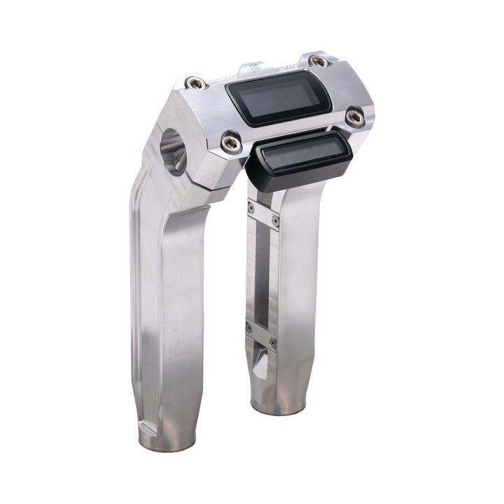 OG Aluminum 8.5 inch Pull Back Risers with Aluminum Digital Gauge Cut Out Top Clamp