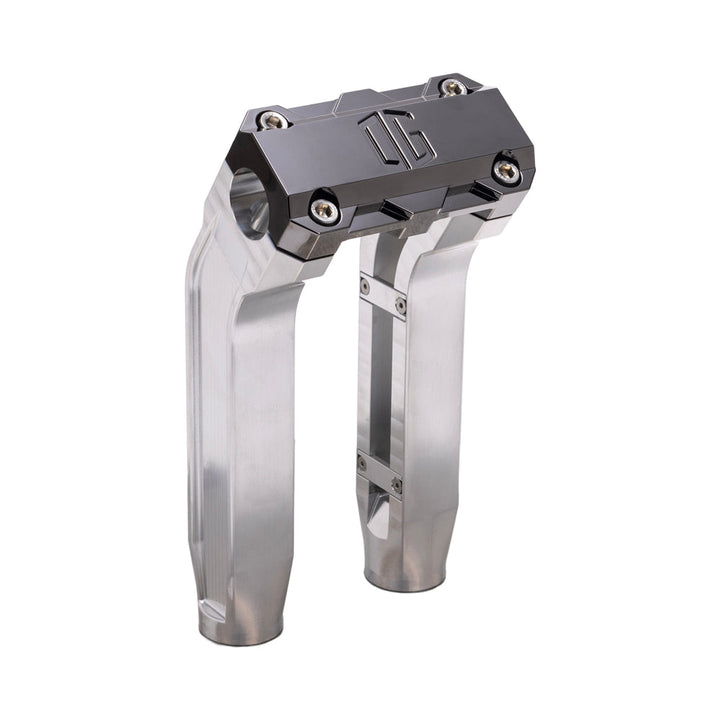OG Aluminum 8.5 inch Pull Back Risers with Black Chrome Standard Top Clamp