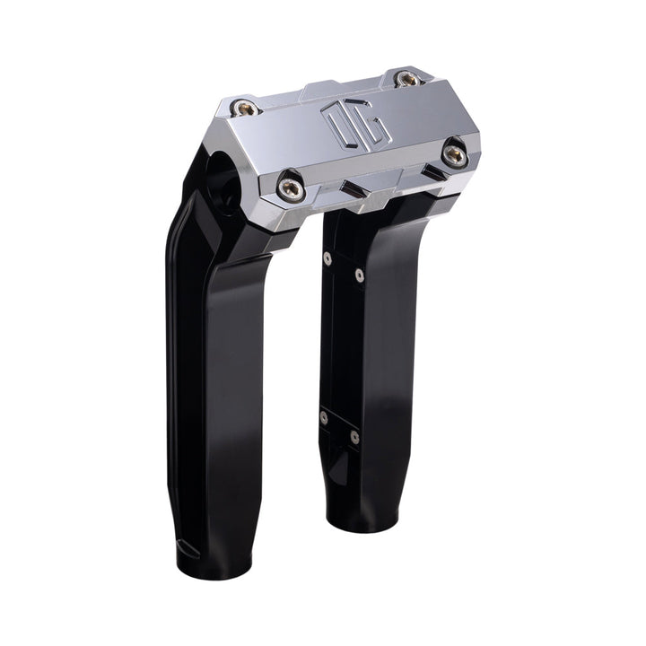 OG Black 8.5 inch Pull Back Risers with Chrome Standard Top Clamp