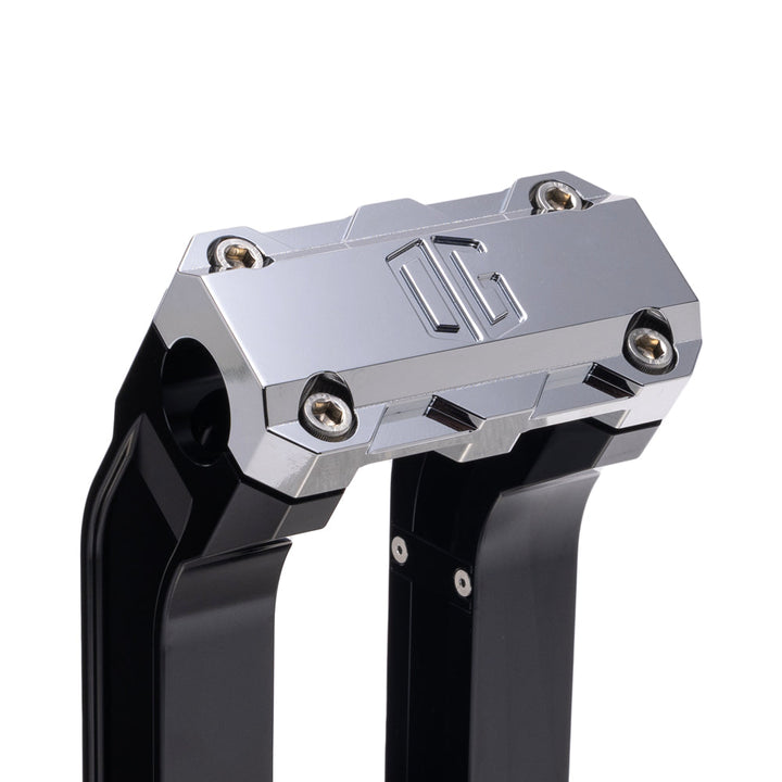 OG Black 8.5 inch Straight Risers with Chrome Standard Top Clamp
