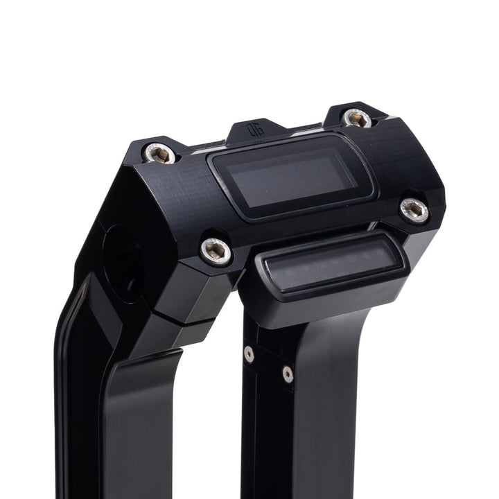 OG Black Digital Gauge Top Clamp on Black Risers