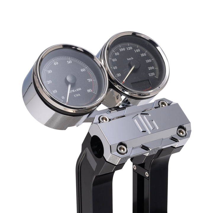 OG Chrome Dual Billet Gauge Pods Rear Mount
