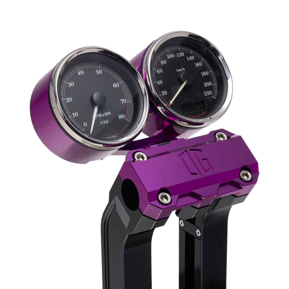 OG Purple Dual Billet Gauge Pods Rear Mount