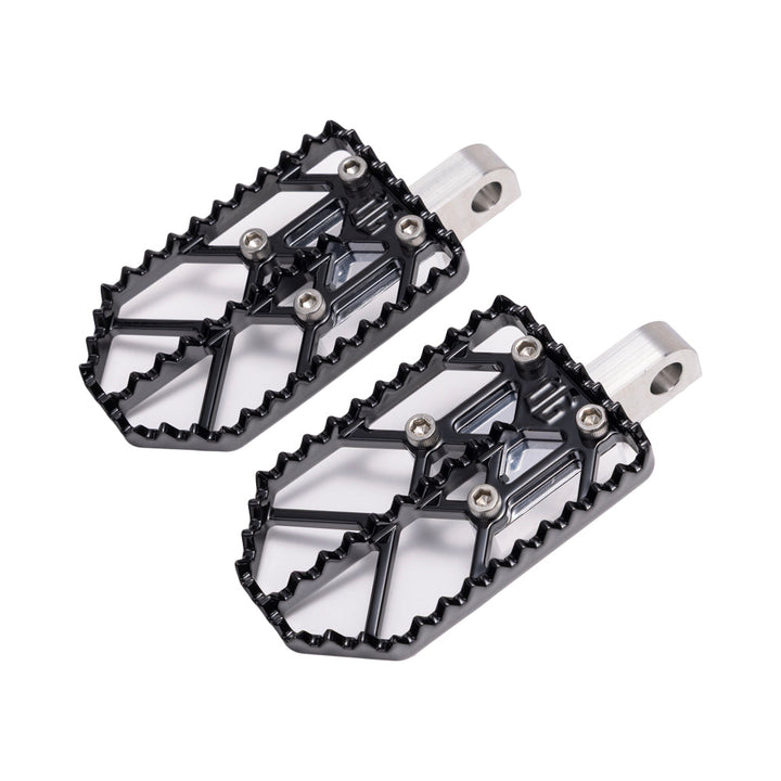 Black on Aluminum Finish Motocross Style Harley Davidson Foot Peg OG Moto X Foot Pegs